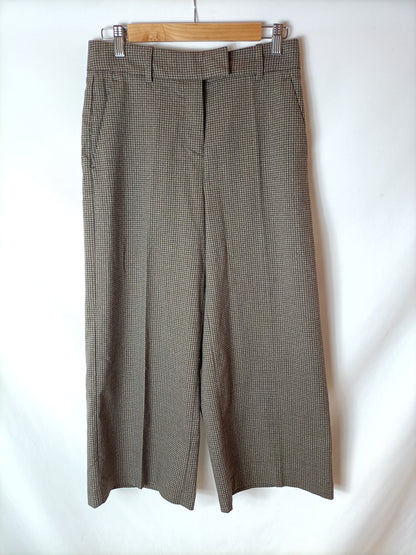 MANGO. Pantalón culotte cuadros. T 36