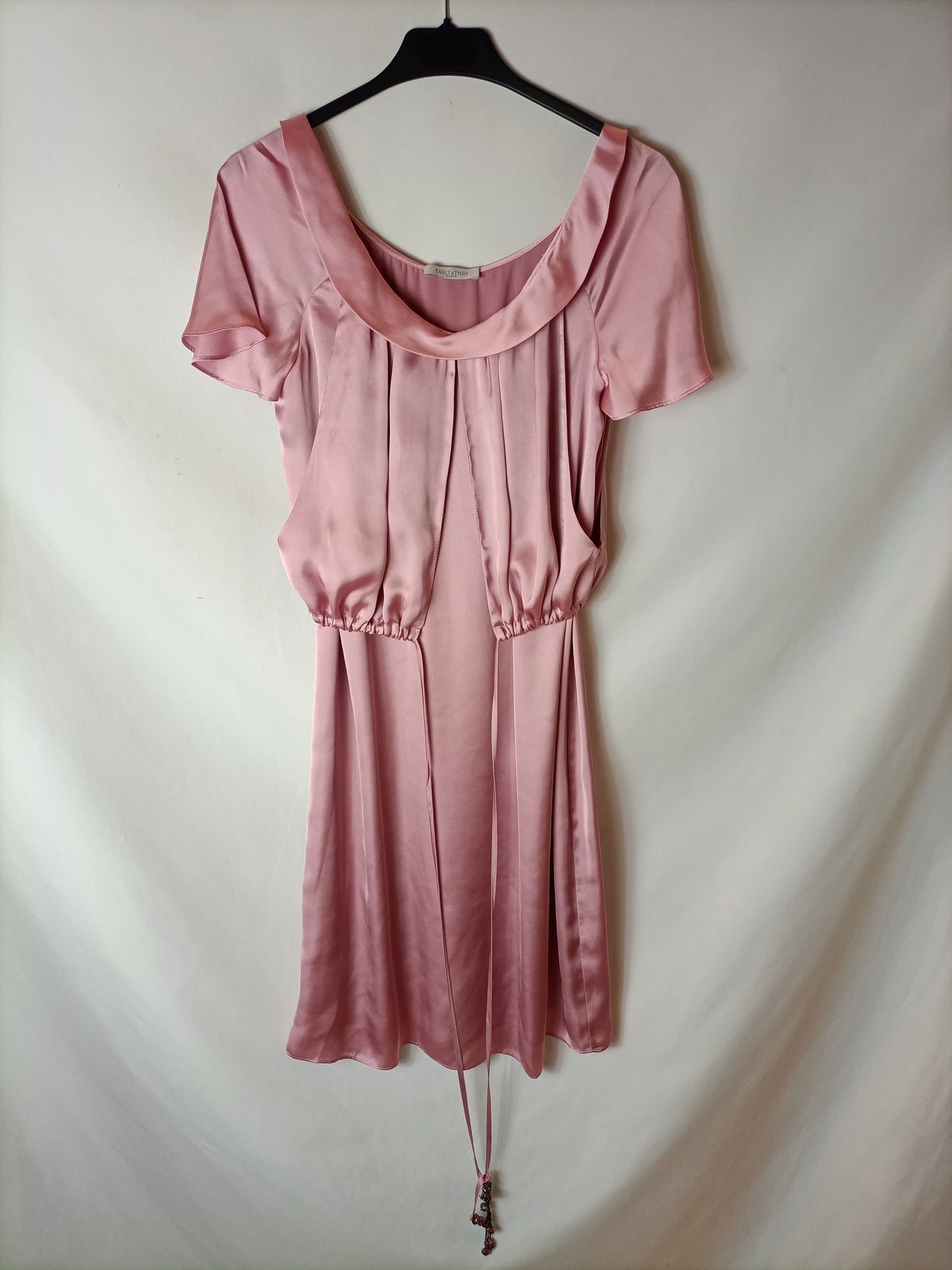 EXALTATION. Vestido midi rosa T.s