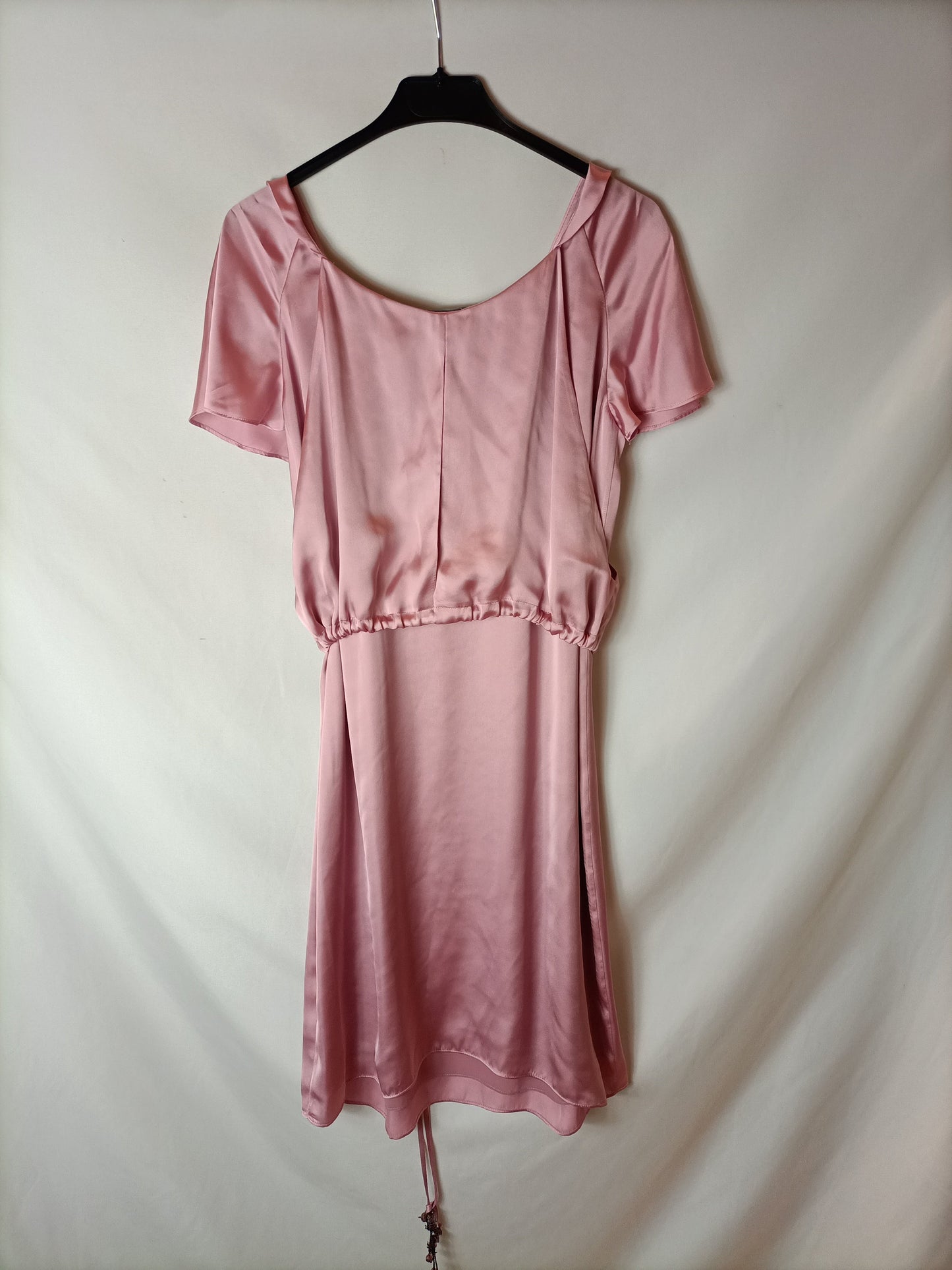 EXALTATION. Vestido midi rosa T.s