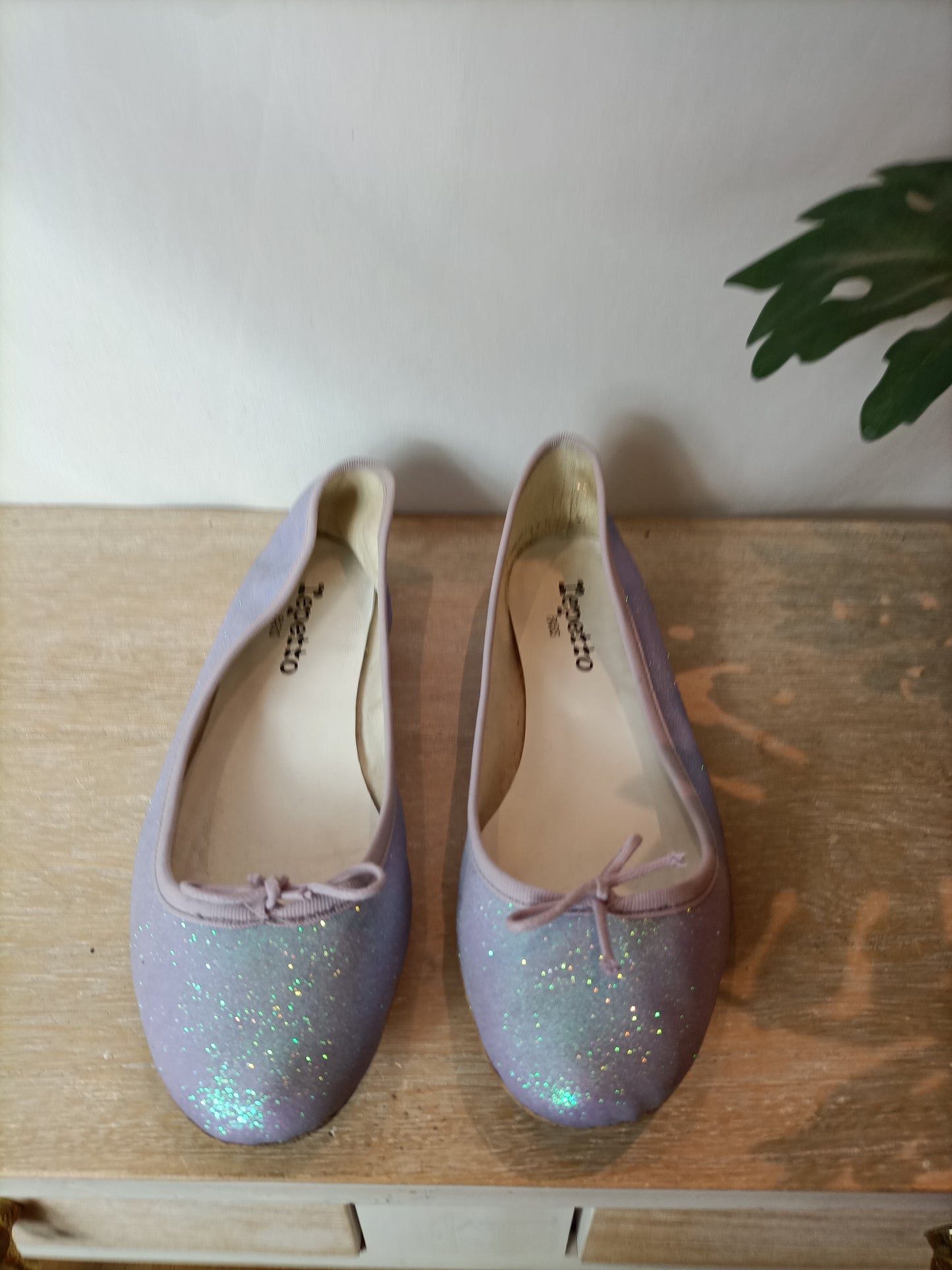 REPETTO PARIS. Bailarinas purpurina. T 39