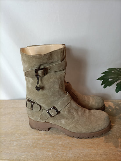 TWIN-SET. Botas ante beige. T 39