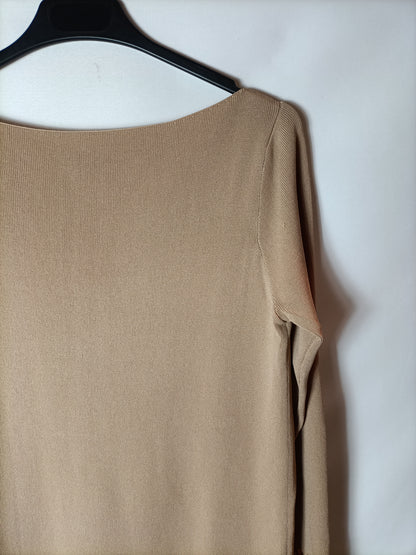 ZARA. Top beige abalorios T.l