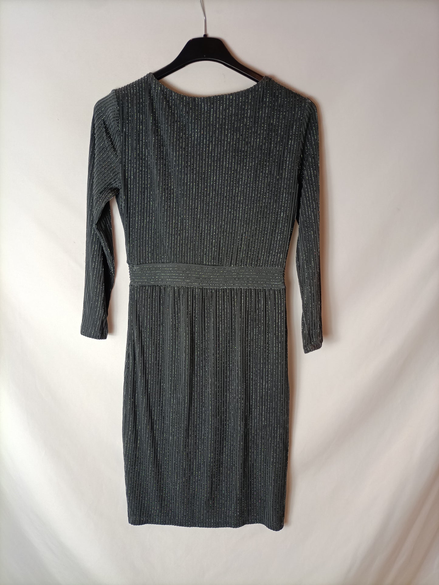 FOREVER 21. Vestido gris brillo ajustado. T S