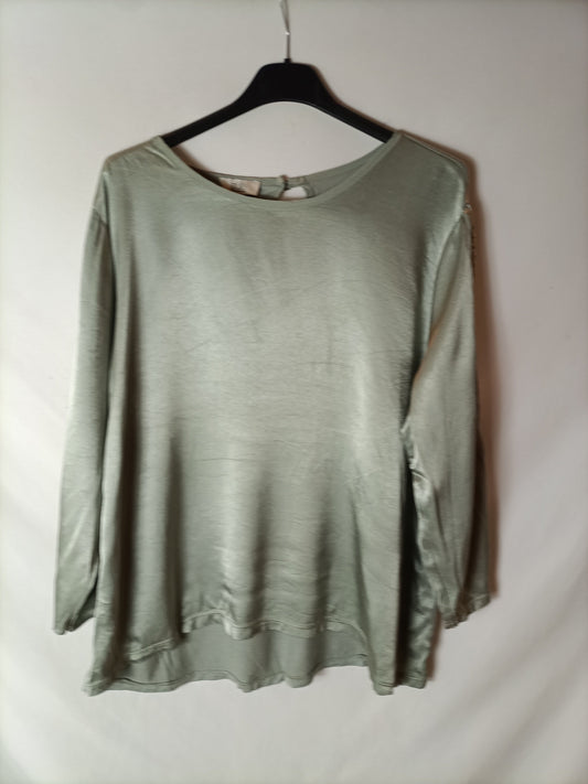 GIULIA. Top verde doble textura T.u(S)