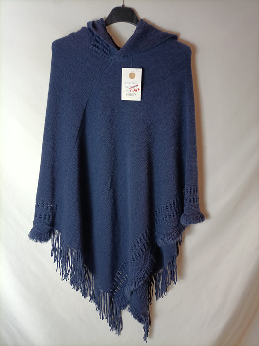 OTRAS.Poncho lana azul