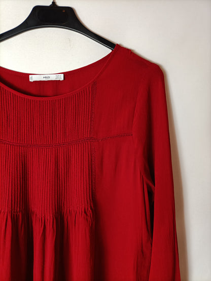 MANGO. Blusa roja fluida T.s