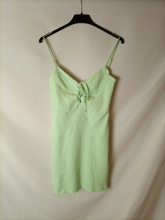 ZARA. Vestido entallado verde T.s