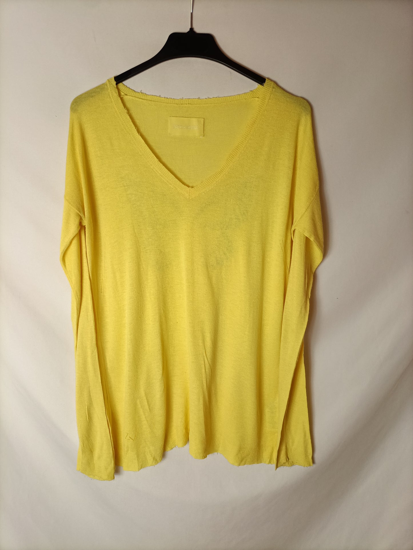 ZADIG&VOLTAIRE. Jersey finito amarillo detalle espalda. T S