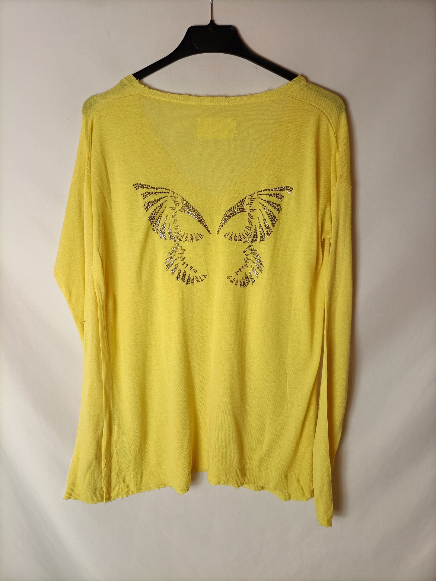 ZADIG&VOLTAIRE. Jersey finito amarillo detalle espalda. T S