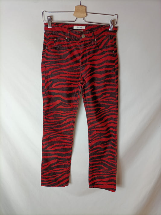 ISABEL ÉTOILE MARANT. Pantalón cebra rojo T.34