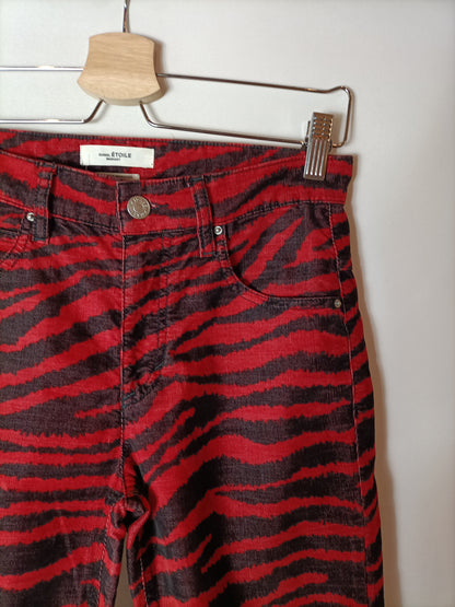 ISABEL ÉTOILE MARANT. Pantalón cebra rojo T.34