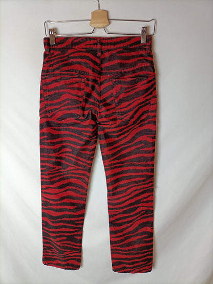 ISABEL ÉTOILE MARANT. Pantalón cebra rojo T.34