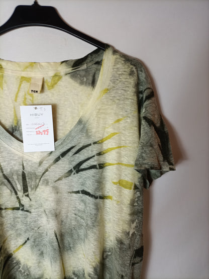 TCN. Camiseta tie dye  verde y amarillo T.s