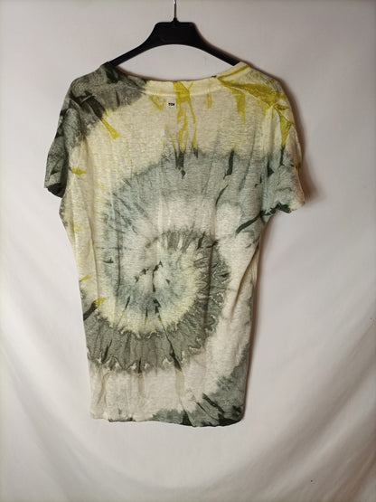 TCN. Camiseta tie dye  verde y amarillo T.s