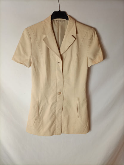 EL CORTE INGLÉS. Chaqueta beige larga T.38