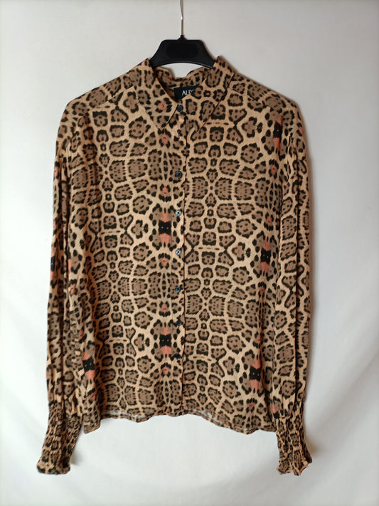 ALIX. Total look Blusa y falda animal print. T XS