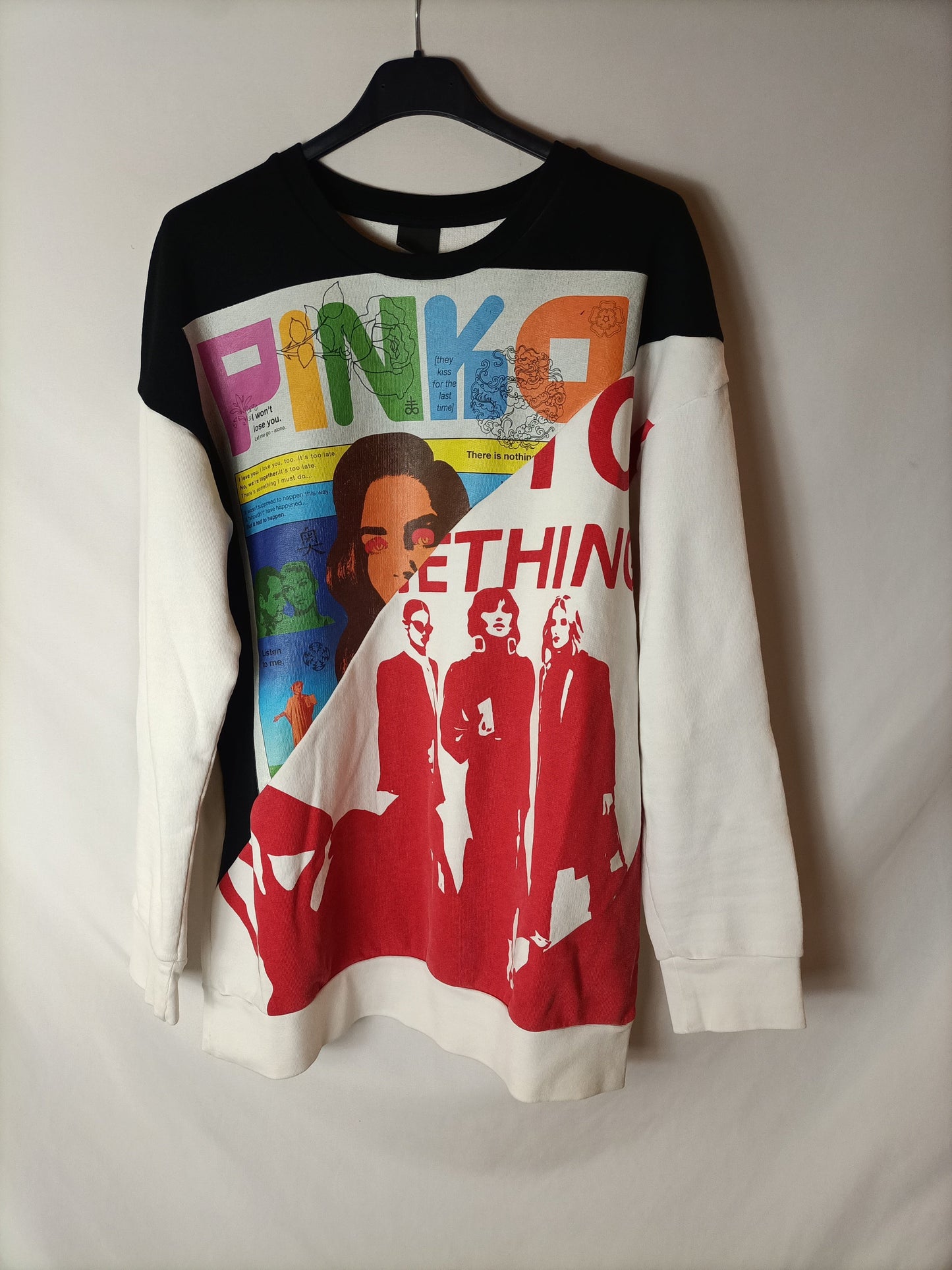 PINKO. Sudadera dibujos oversized. T XS (M) (tara)