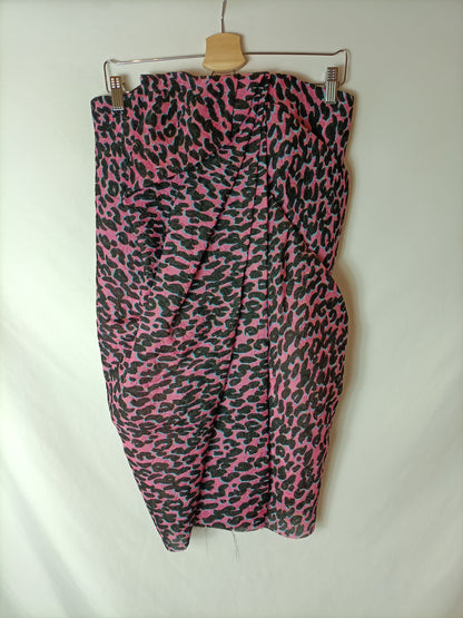 LANVIN. Vestido palabra de honor animal print. T 38