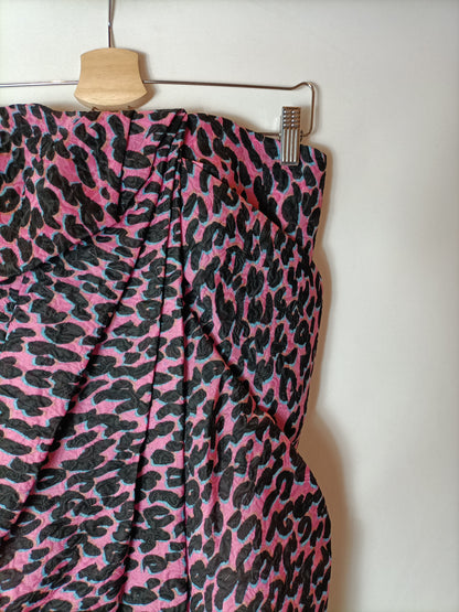 LANVIN. Vestido palabra de honor animal print. T 38