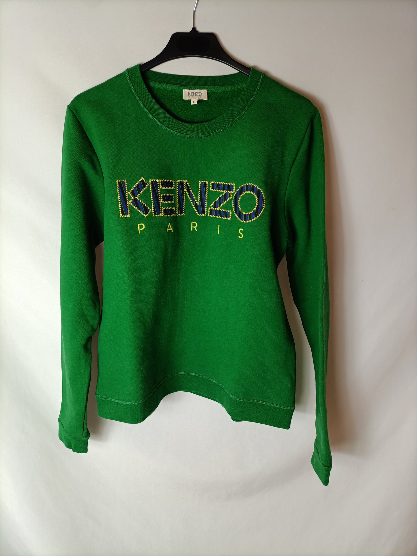 KENZO. Sudadera verde logo. T L (xs/s)