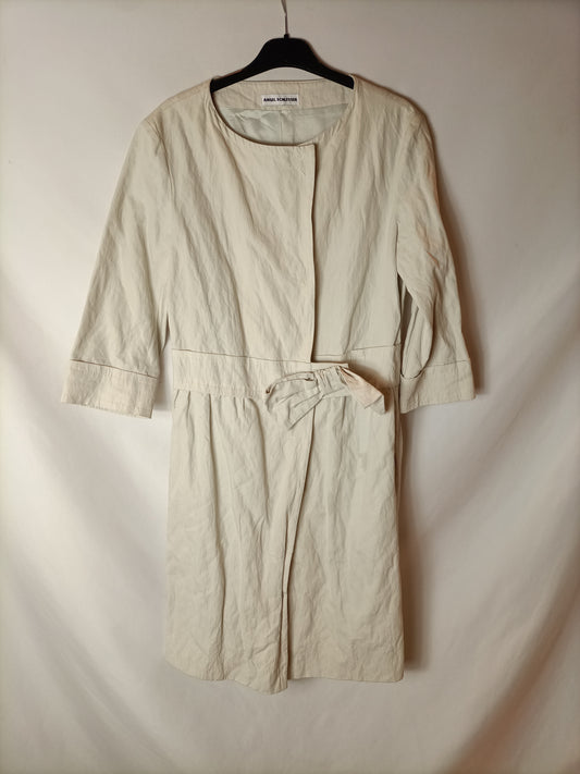 ANGEL SCHLESSER. Gabardina manga 3/4 beige. T S