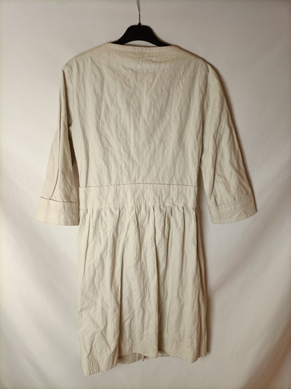 ANGEL SCHLESSER. Gabardina manga 3/4 beige. T S