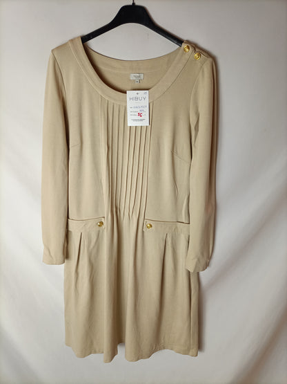 INTROPIA. Vestido corto beige T.38