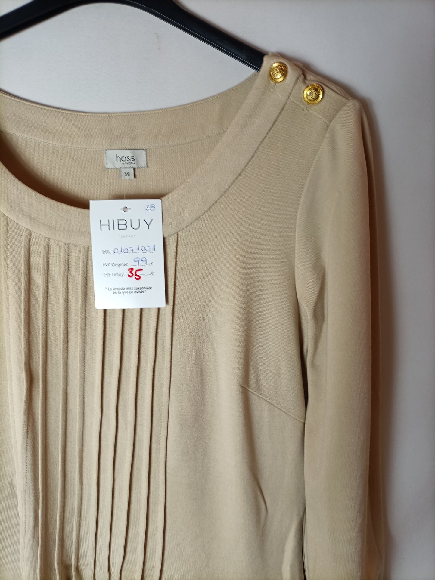 INTROPIA. Vestido corto beige T.38