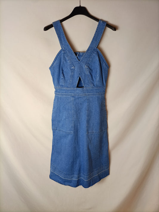 STELLA McCARTNEY. Vestido denim apertura. T 38 (34)