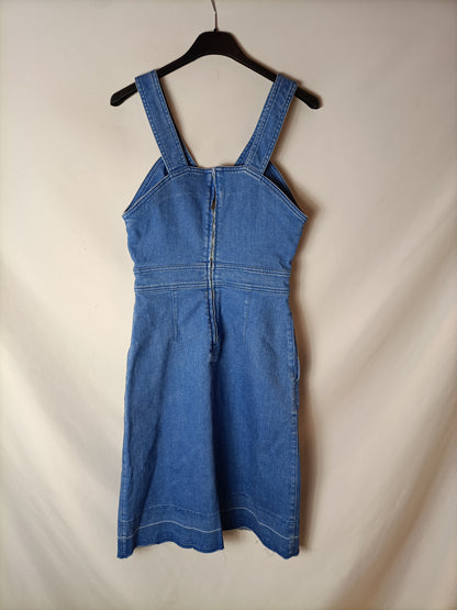 STELLA McCARTNEY. Vestido denim apertura. T 38 (34)