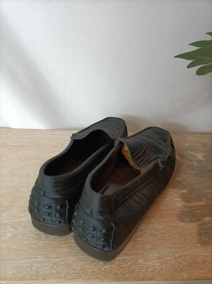 TOD´S. Mocasines negros tela. T 36.5