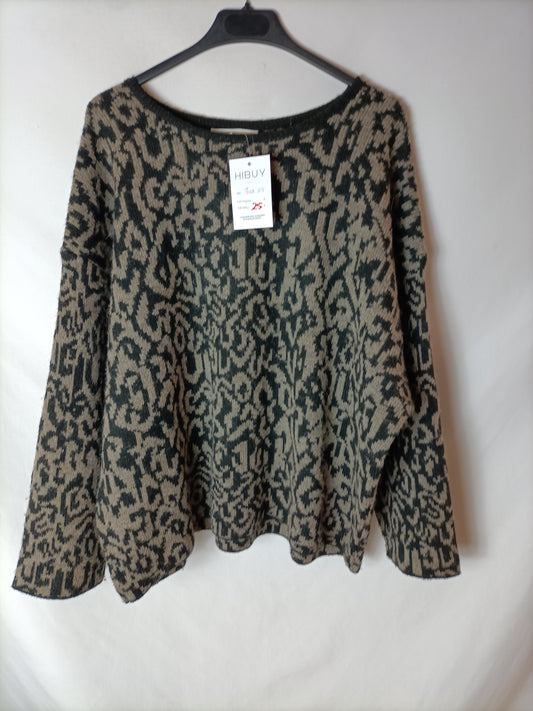 IRO. Jersey print negro y beige T.36 fout35