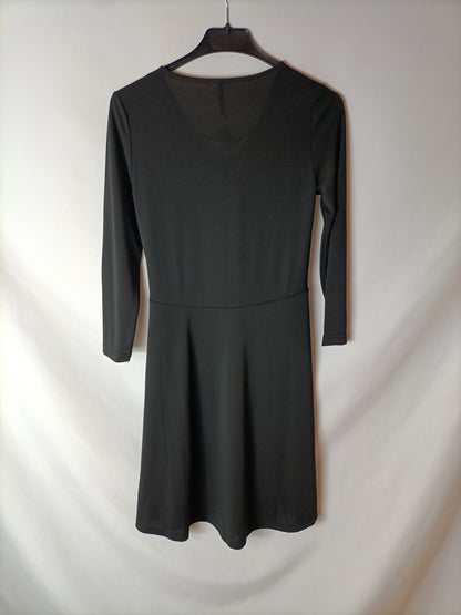 STRADIVARIUS. Vestido negro cuerda T.s