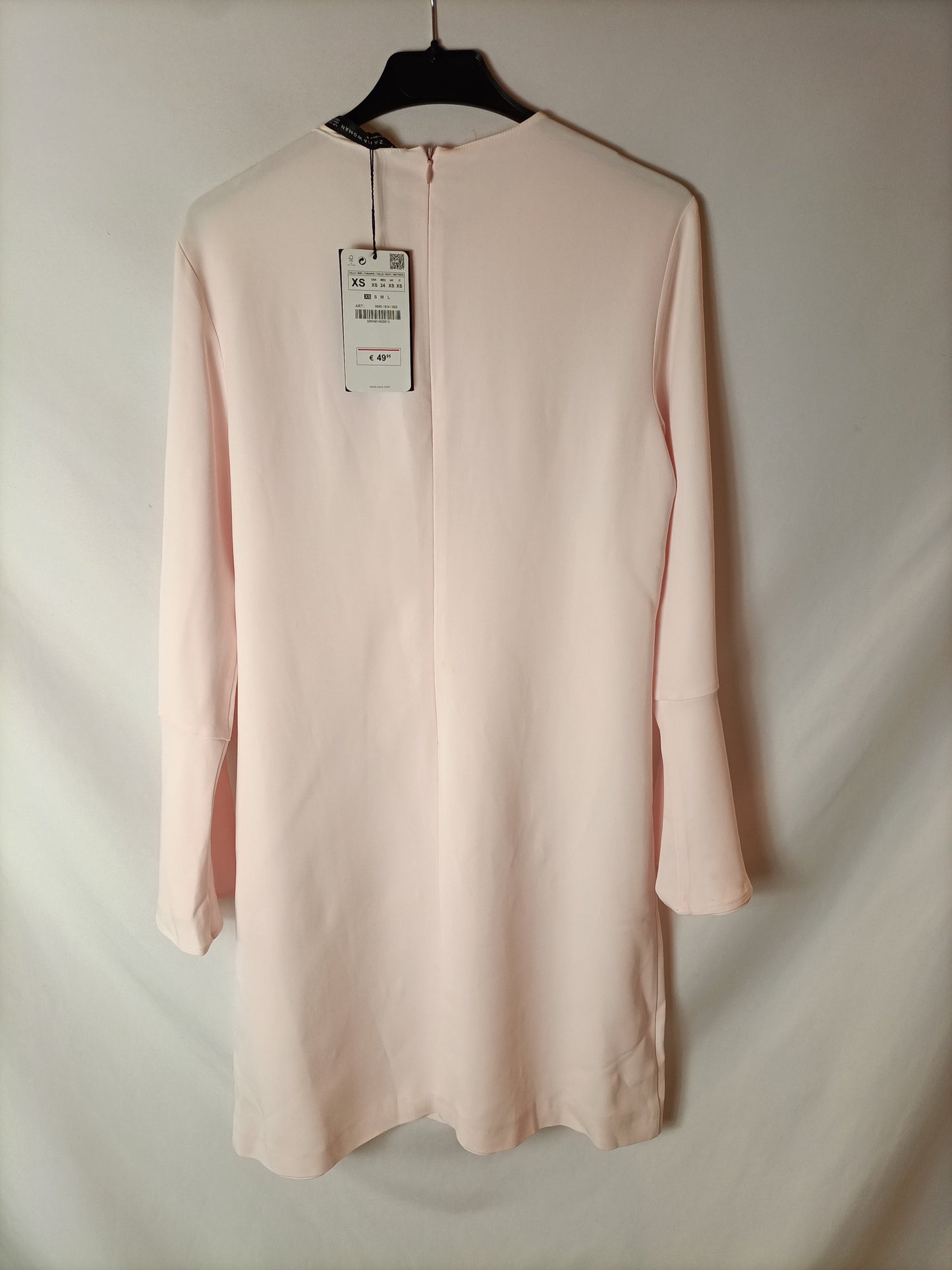 ZARA. Vestido corto rosa T.xs