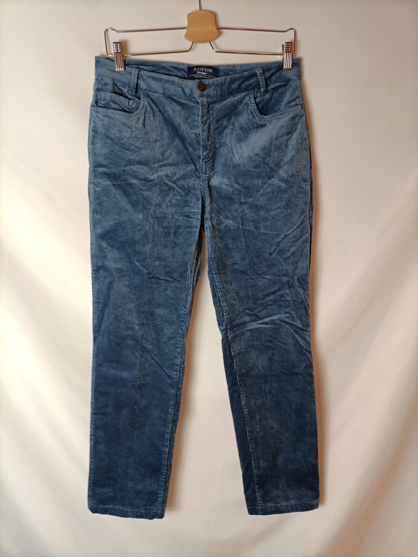 LLOYD´S. Pantalones rectos pana azul. T 40