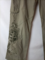 CHEROKEE. Pantalones verdes bordado. T 10 (40)
