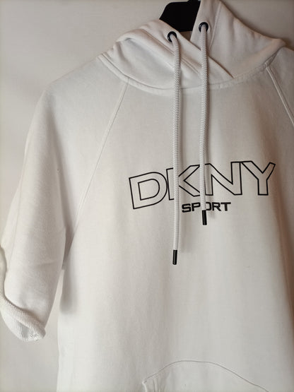 DKNY. Sudadera/ Vestido blanca  manga corta logo. T S