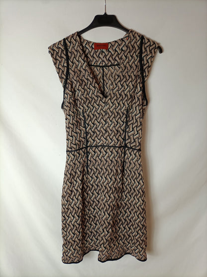 MISSONI. Vestido punto fino colores. T 38