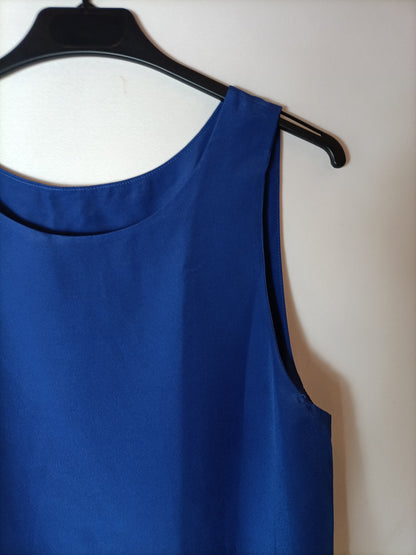 MANGO. Top azul volante. T M