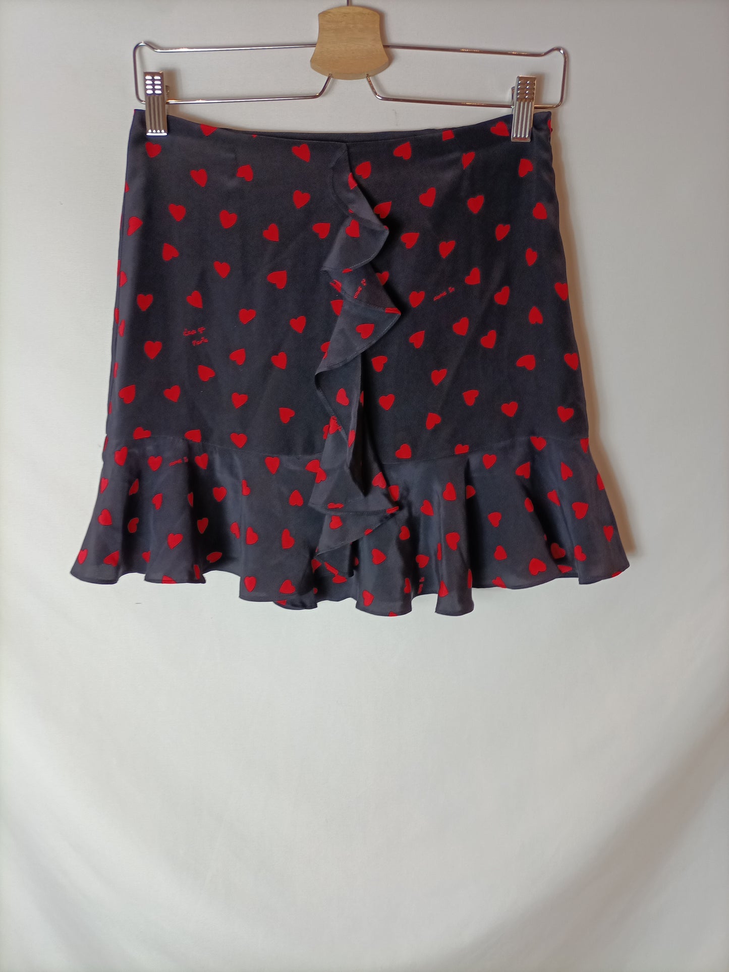 CLAUDIE PIERLOT. Falda negra corazones. T 0 (34)