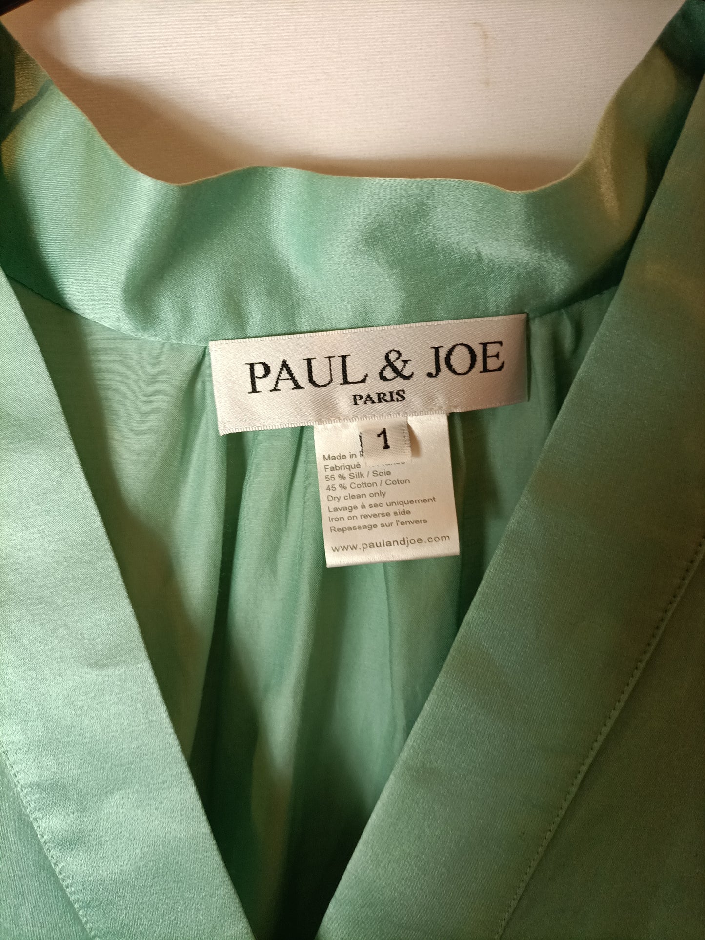 PAUL&JOE. Blusa manga corta aguamarina. T 1 (S/M)