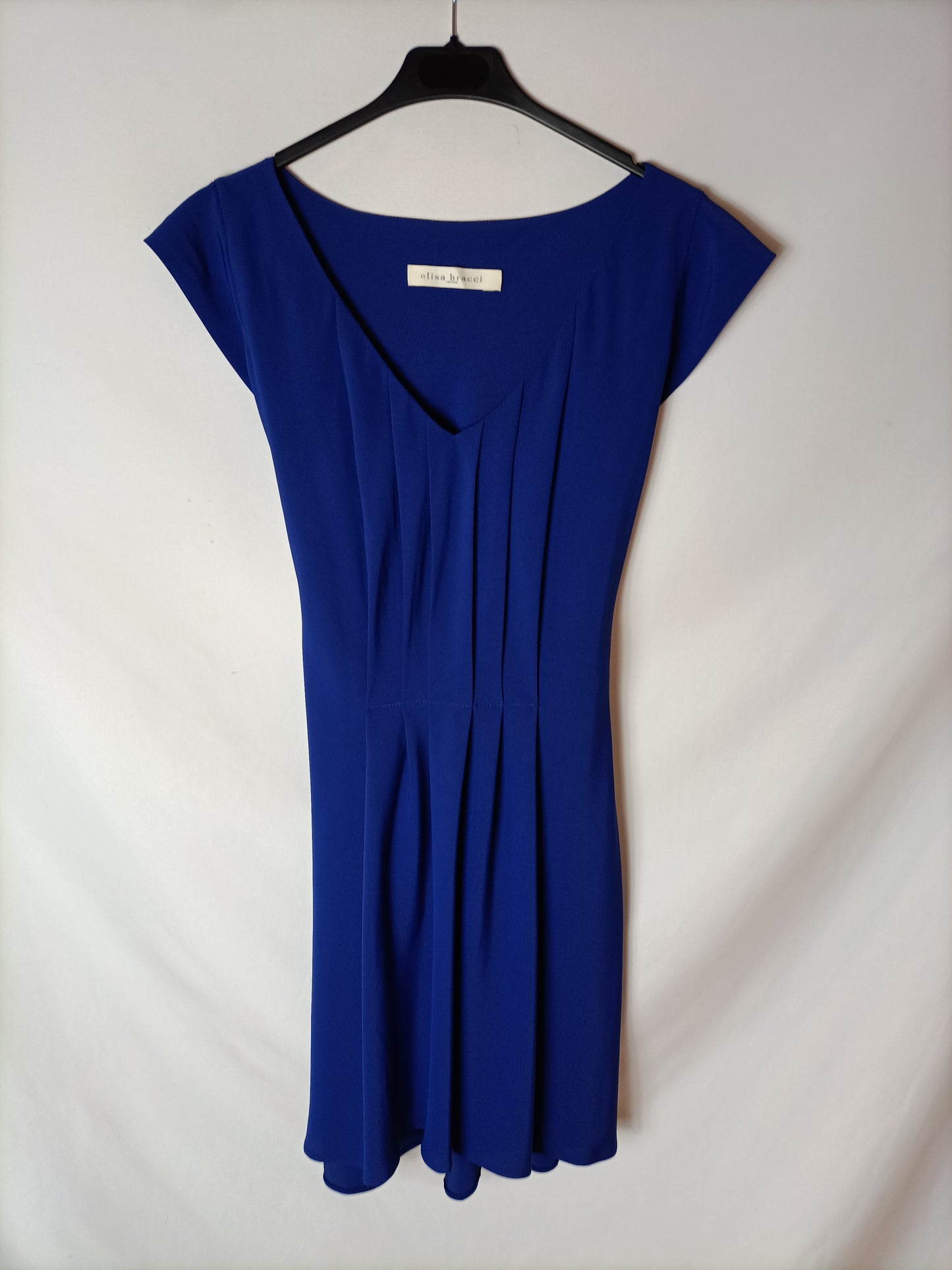 ELISA BRACCI. Vestido azul lazada. T M