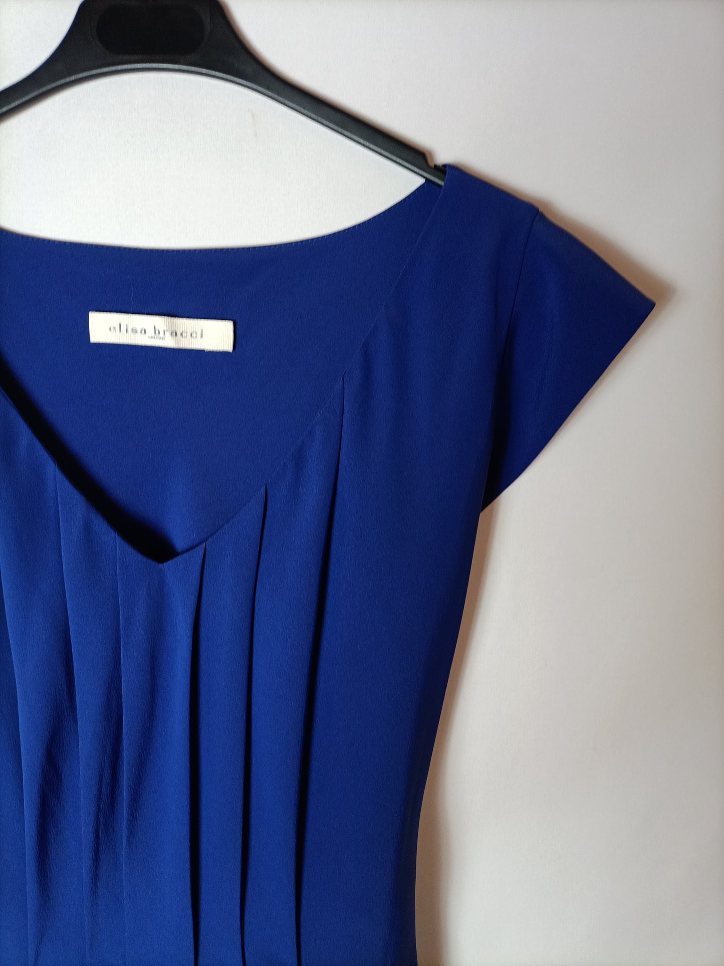 ELISA BRACCI. Vestido azul lazada. T M