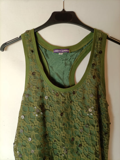 LIBERTY. Top verde encaje T.m