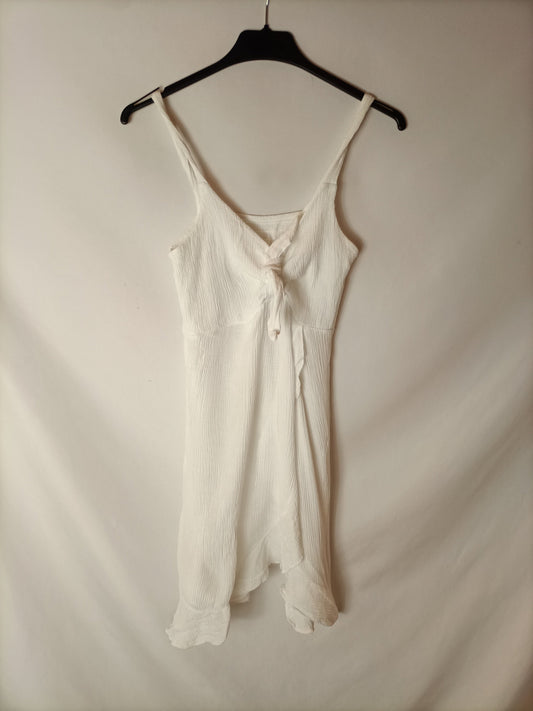 OTRAS. Vestido blanco nudo T.u(xs)