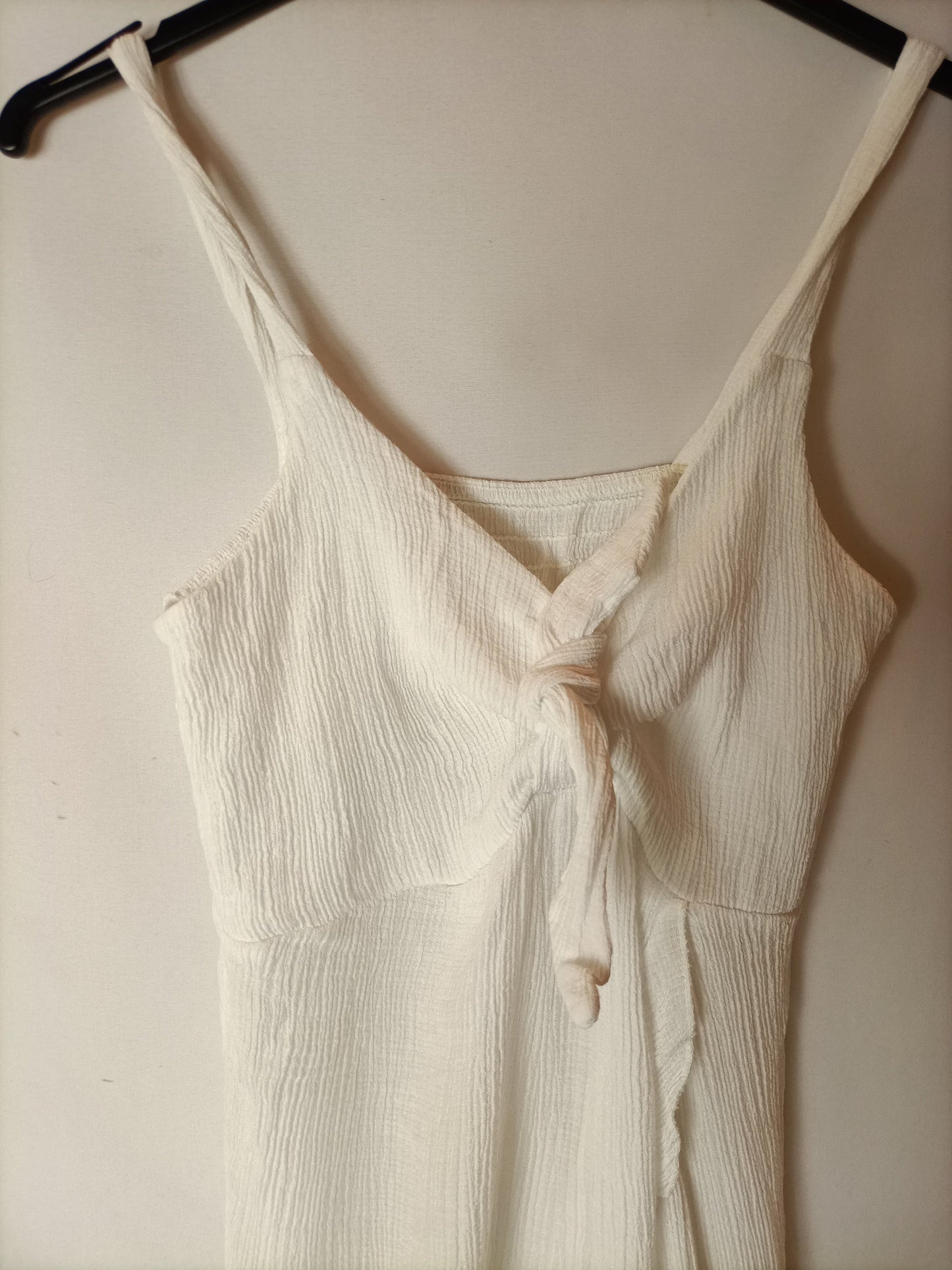 OTRAS. Vestido blanco nudo T.u(xs)