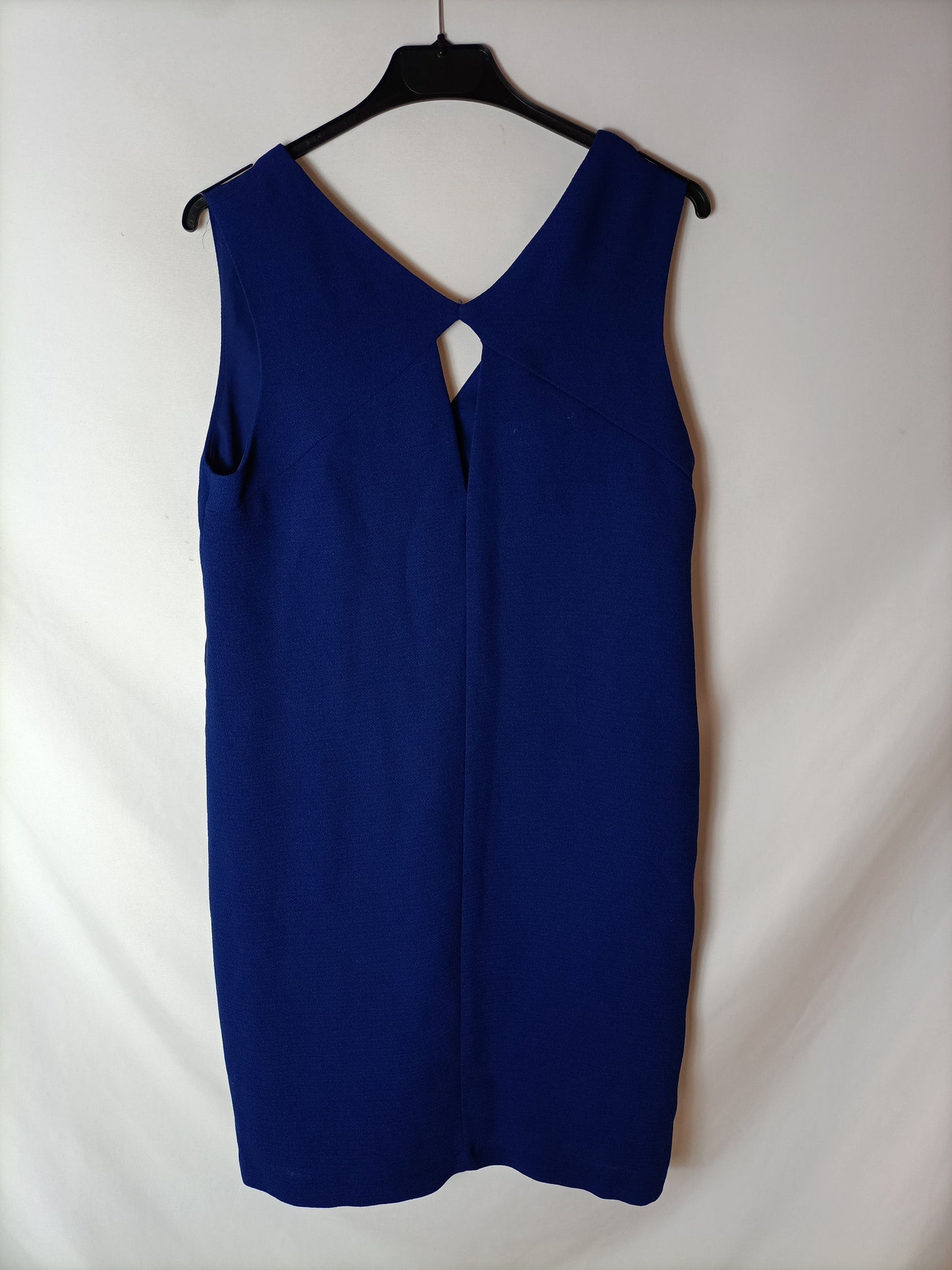 MANGO. Vestido corto azul apertura. T XS