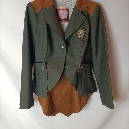 HOLY PREPPY. Chaqueta verde espiga. T L