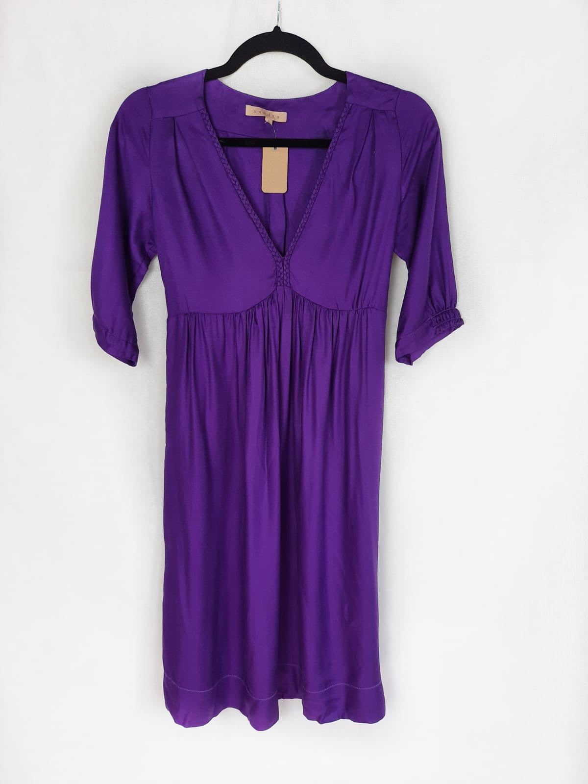 SANDRO. Vestido morado talla  S