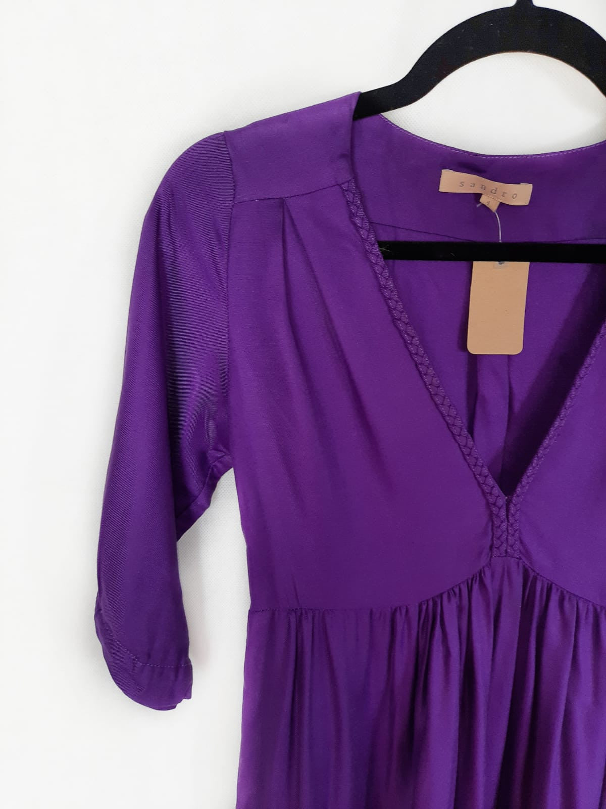 SANDRO. Vestido morado talla  S